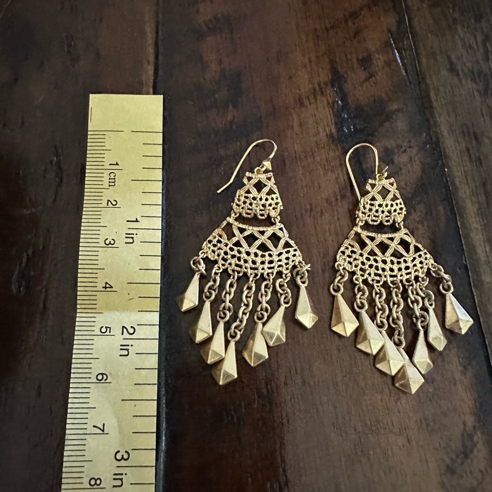 Beautiful fringe gold plated sterling silver earrings!